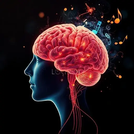 Project Thumbnail: Split-Image of Music Listening and Mental Health Icons